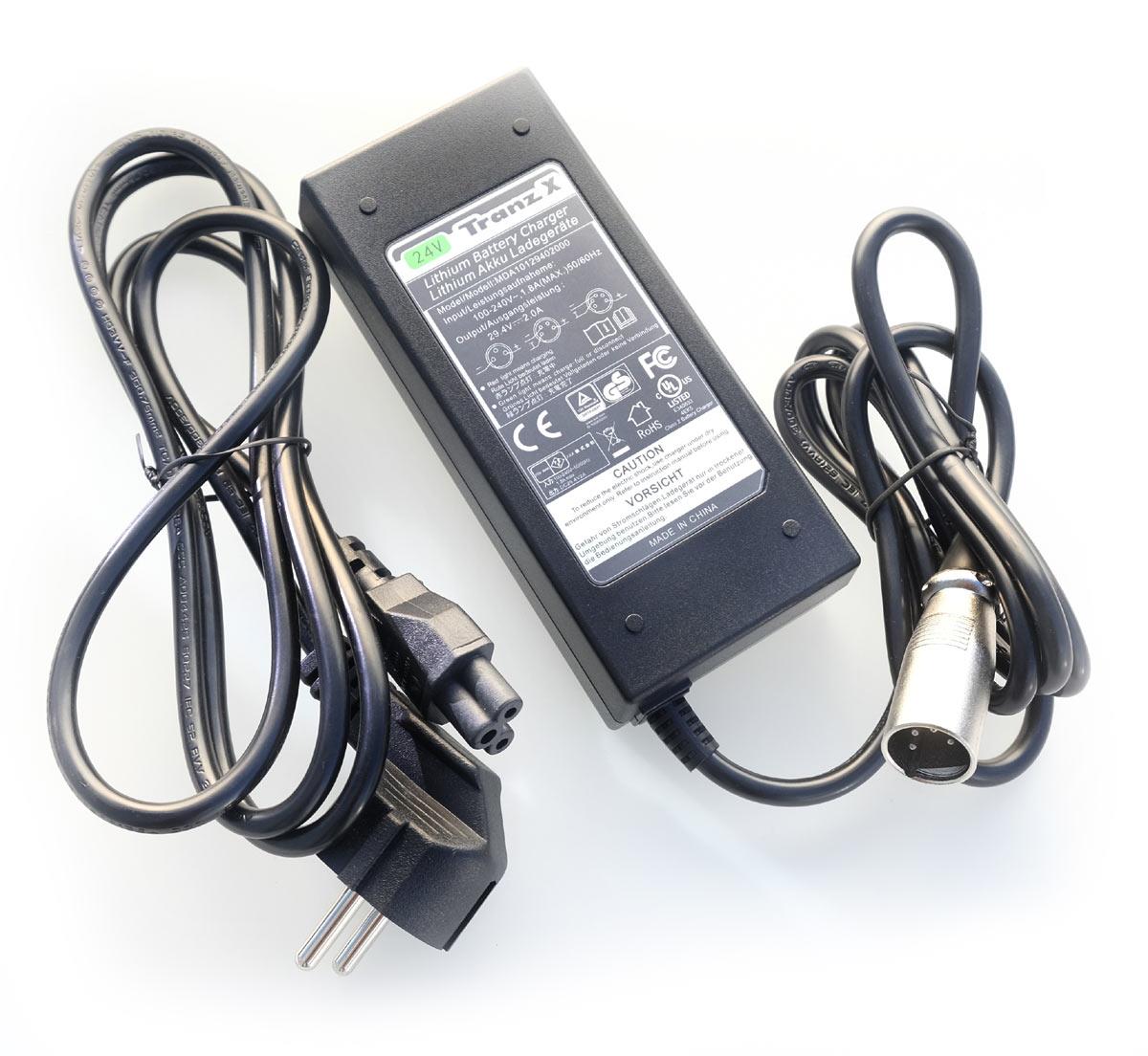 Tranzx 24V Lithium Ladegerät 4-pin