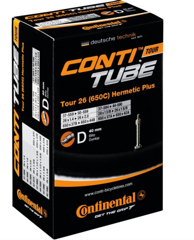 CONTINENTAL 26" Fahrradschlauch Tour Hermetic Plus verstärkt - Blitzventil, 40 mm