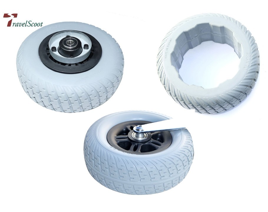 Reifen Komplettset f. TRAVELSCOOT® > 2012 Nabenmotorsystem - mit breitem Vorderrad