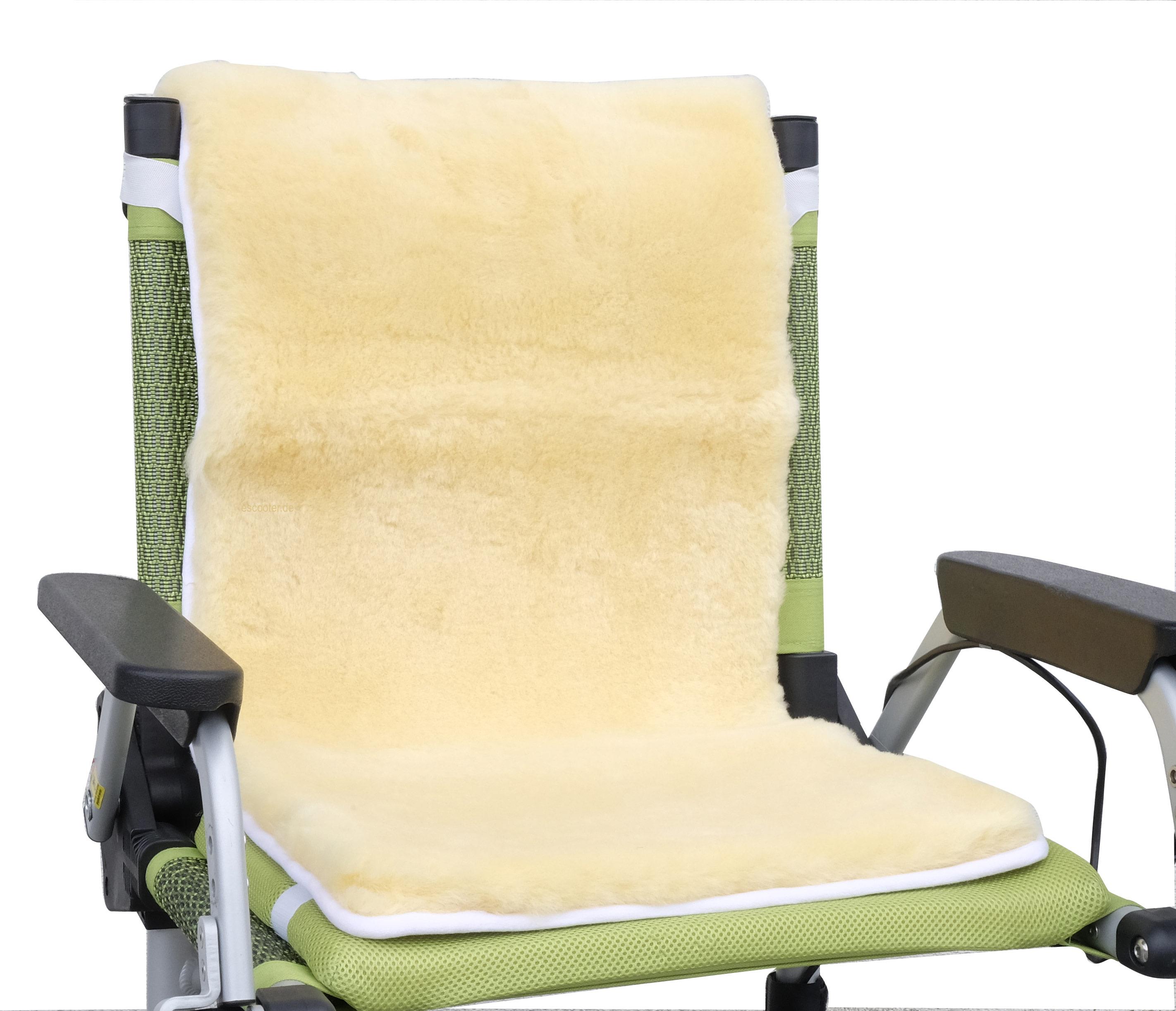 Sheepskin seat cover for wheelchairs