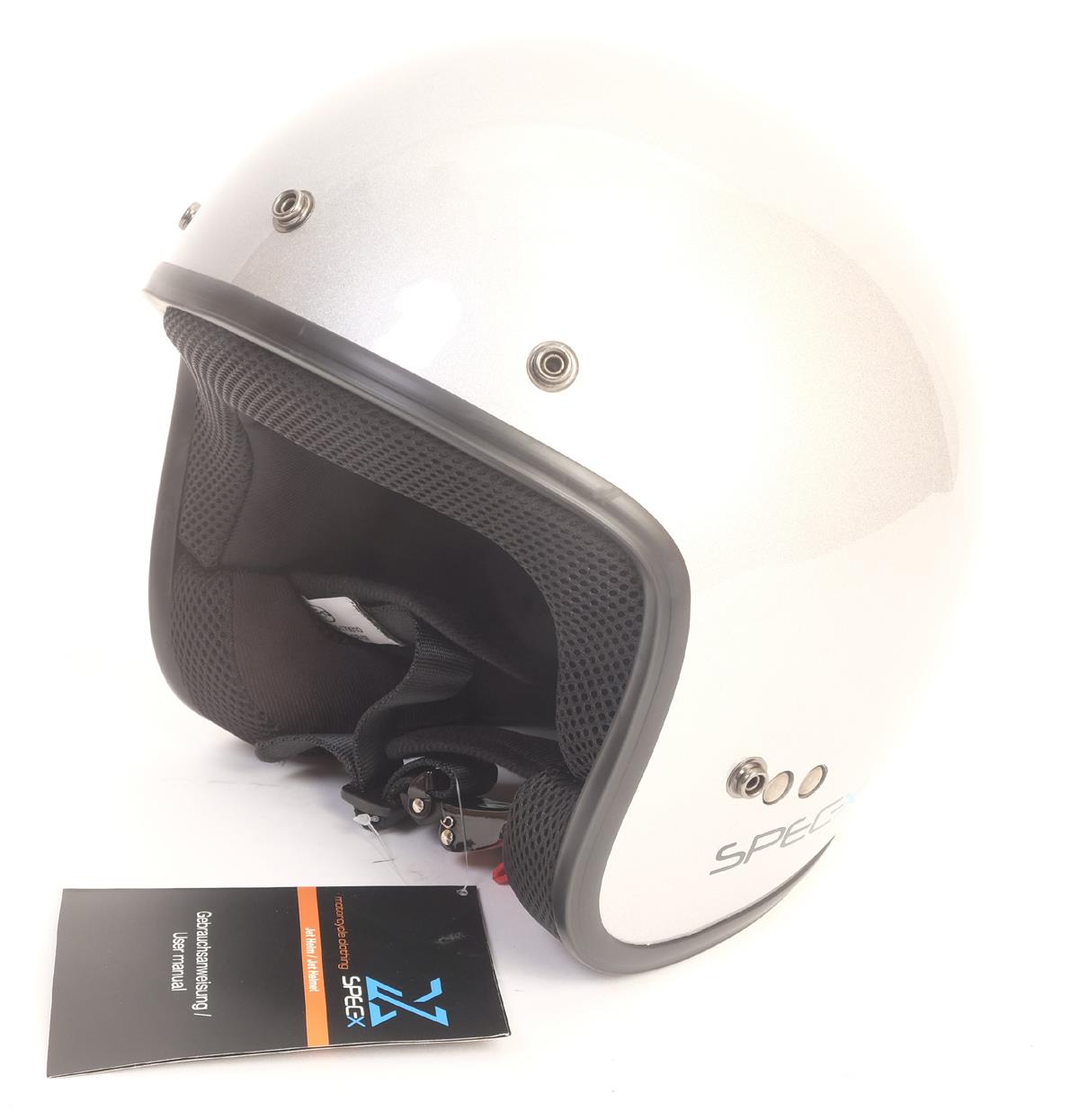 SPEC-X Jethelm silber - S 55-56 cm