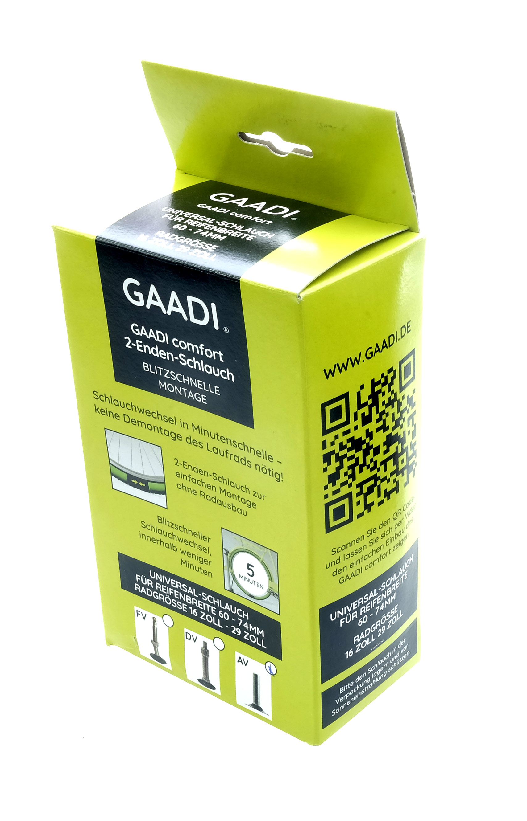 GAADI® Tube Comfort 2-Enden-Schlauch für 60-74 mm Autoventil