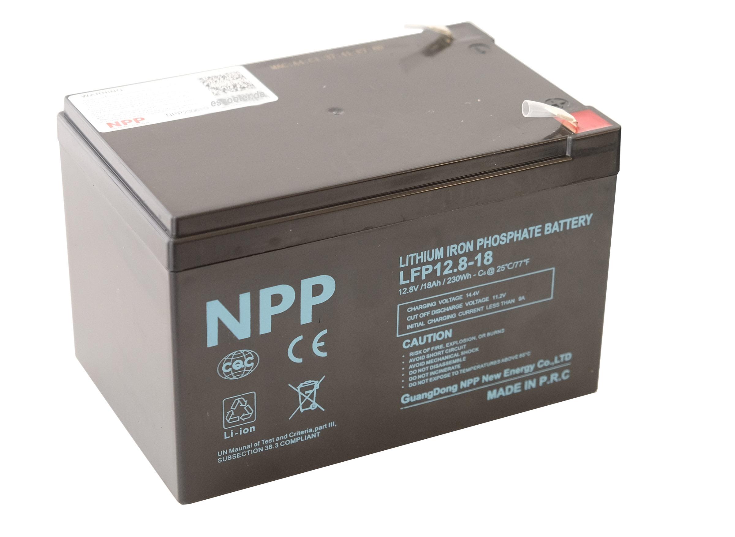 12,8V 18Ah NPP Lithium 230,4 Wh LiFePO4
