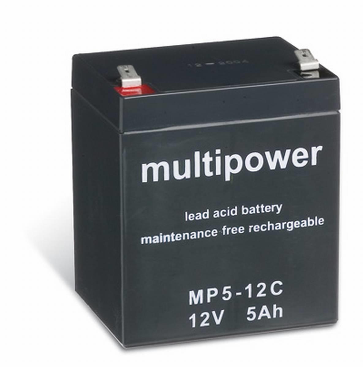 12V 5Ah Bleivliesakku Multipower MP5-12C Zyklentyp
