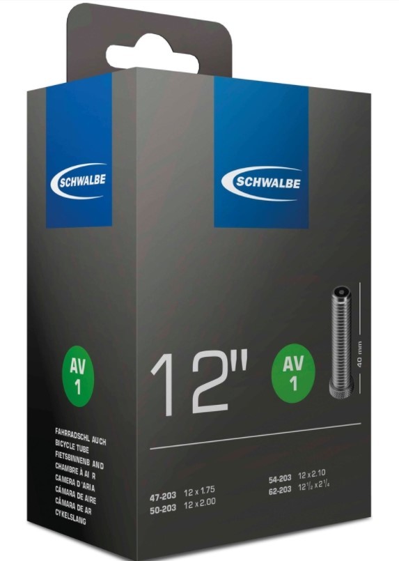 12" SCHWALBE Schlauch Nr.1 12" - Auto- Schraderventil (AV)