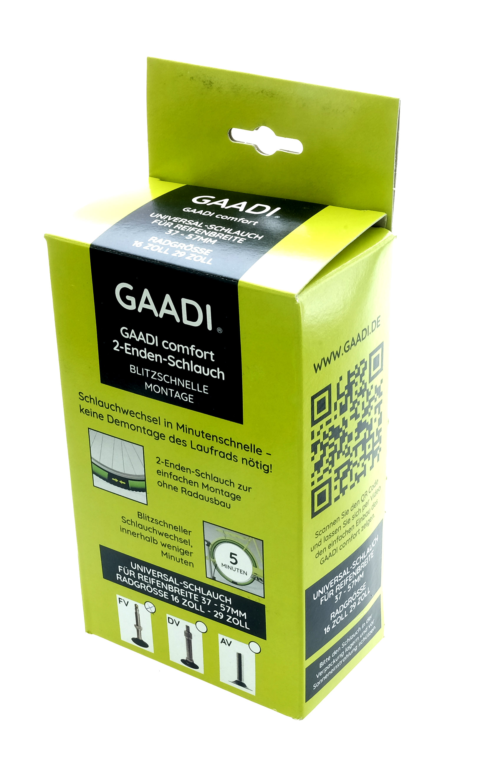 GAADI® Tube Comfort 2-Enden-Schlauch - 37-57 mm Sclaverandventil