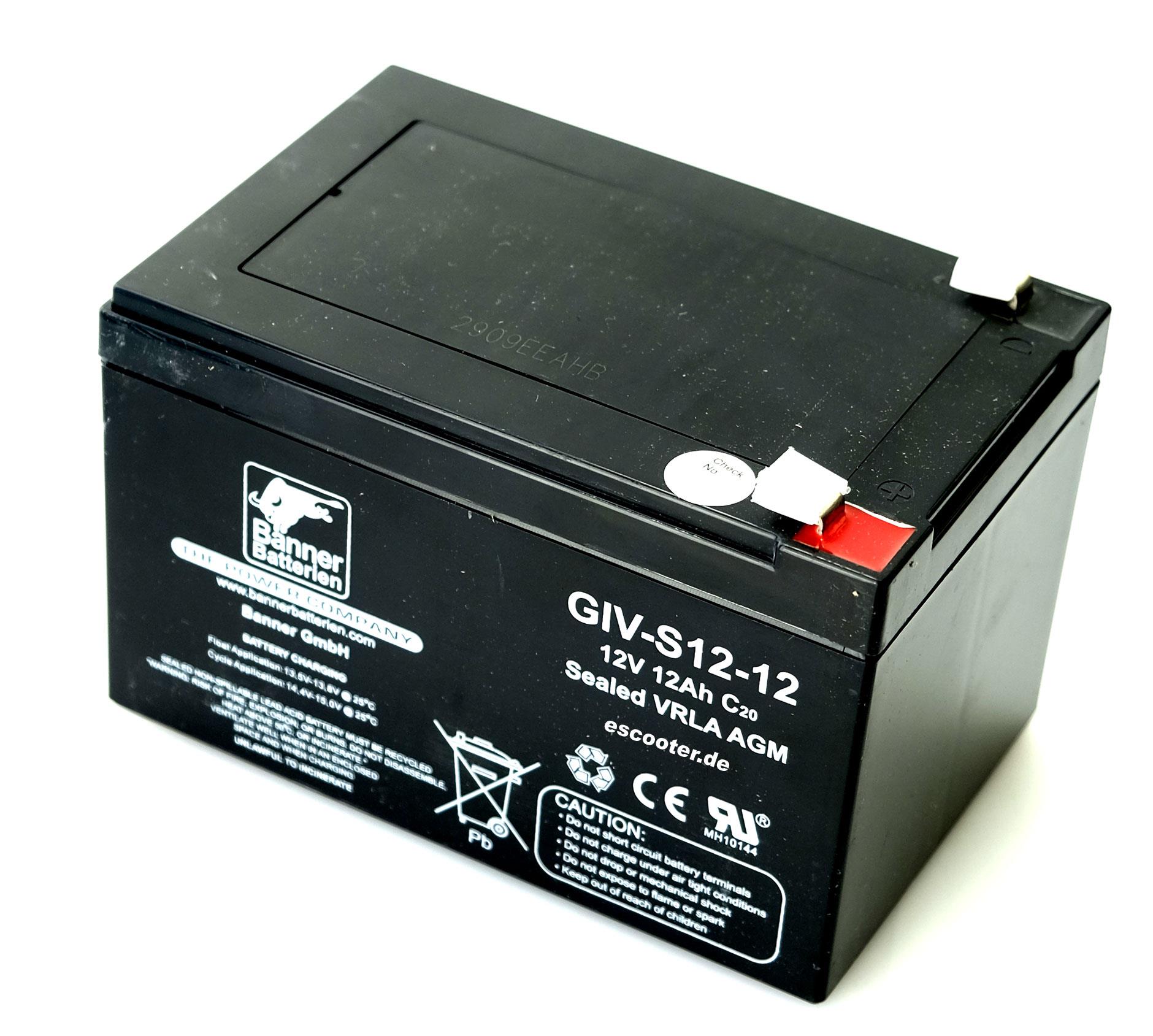 12V 12Ah BANNER Bloc GIV-S 12-12