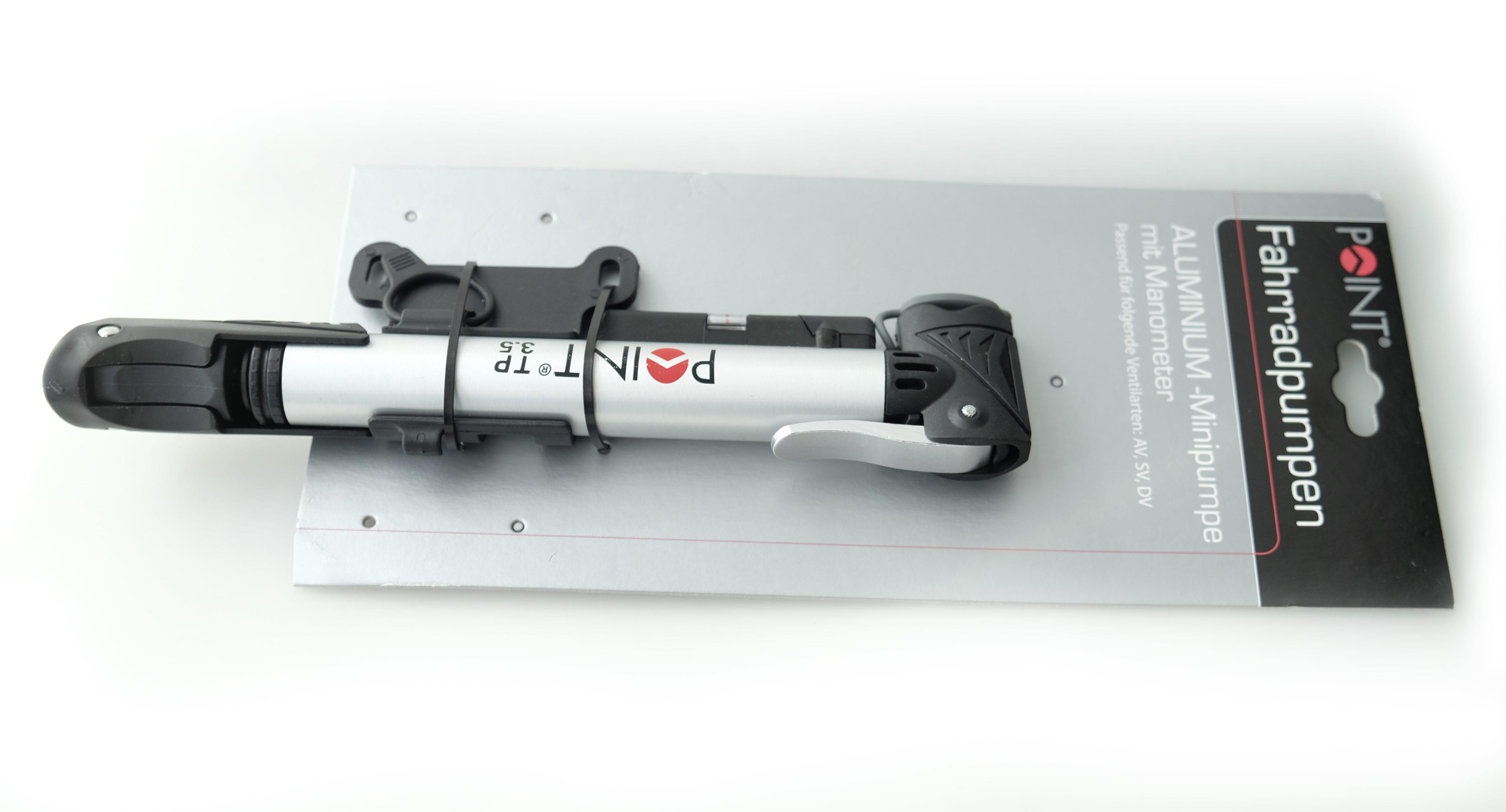 Mini aluminum telescopic pump with pressure gauge POINT