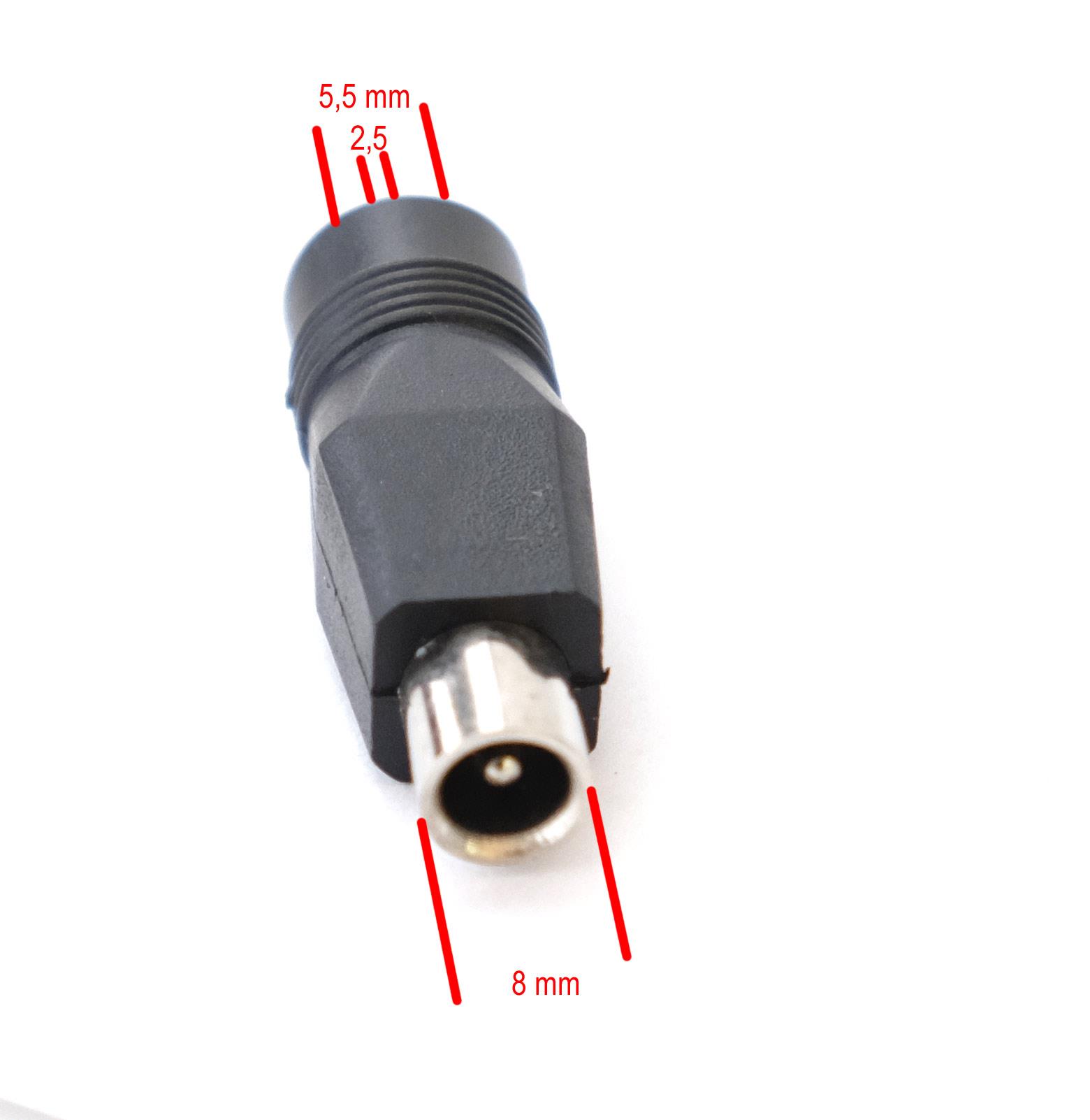 ADAPTER 5,5 mm (2,5 Pin) Hohlstecker auf 8 mm (2,1 Pin)