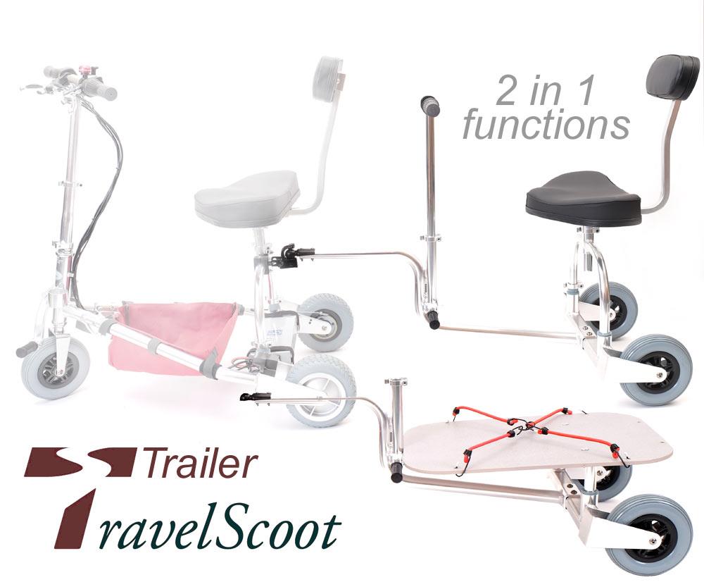TRAVELSCOOT® 2in1 Trailer &  Personenanhaenger - f. Escape & Junior & Shopper Cruiser