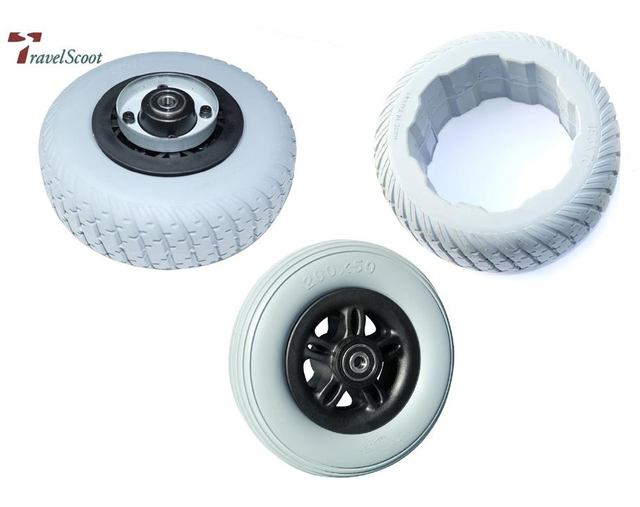 Reifen Komplettset f. TRAVELSCOOT® > 2012 Nabenmotorsystem - mit schmalen Vorderrad