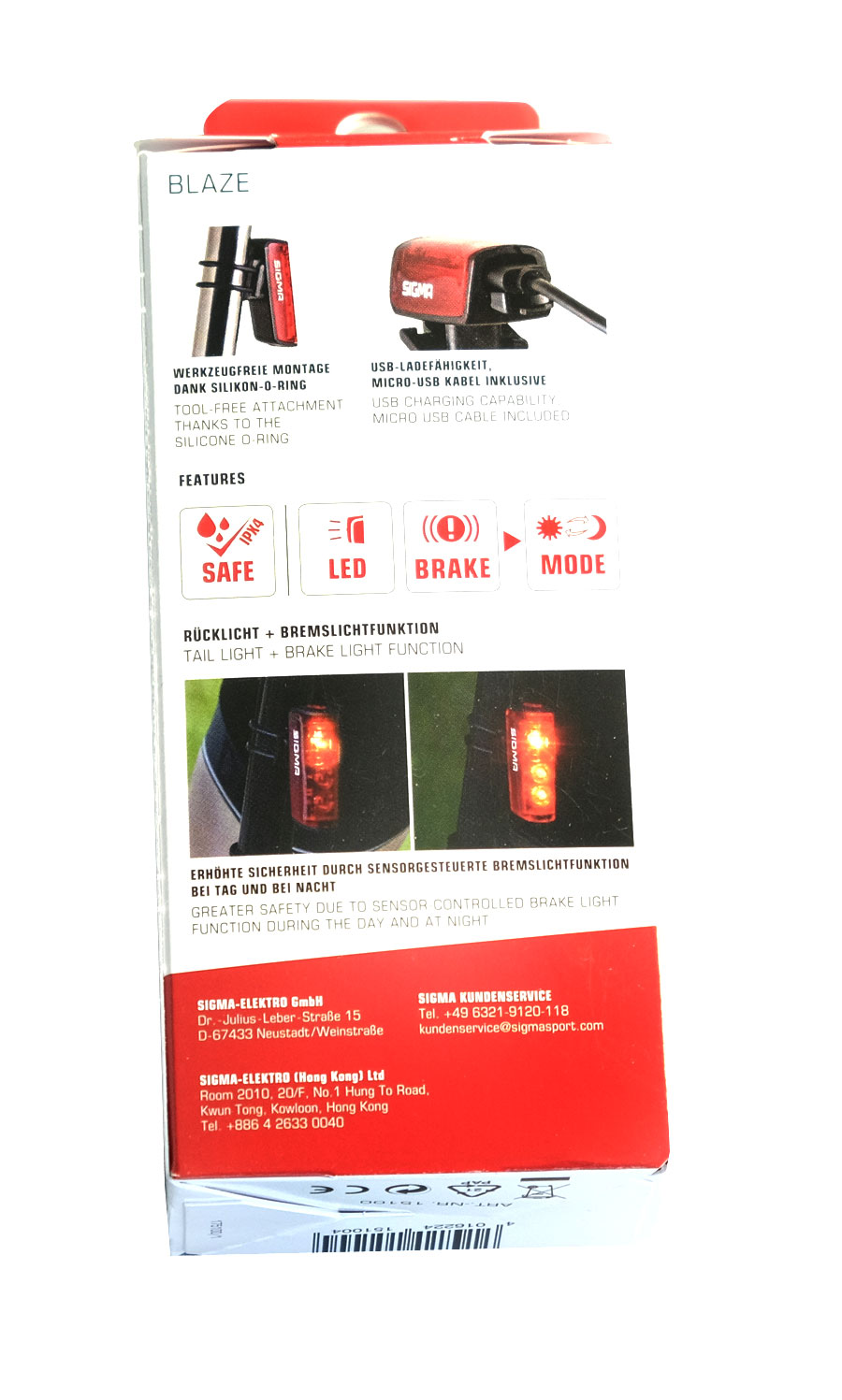 SIGMA SPORT Akku-LED-Rücklicht Blaze USB mit Bremslichtfunktion