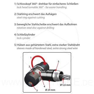 SECURITY PLUS Panzerkabelschloss GS98