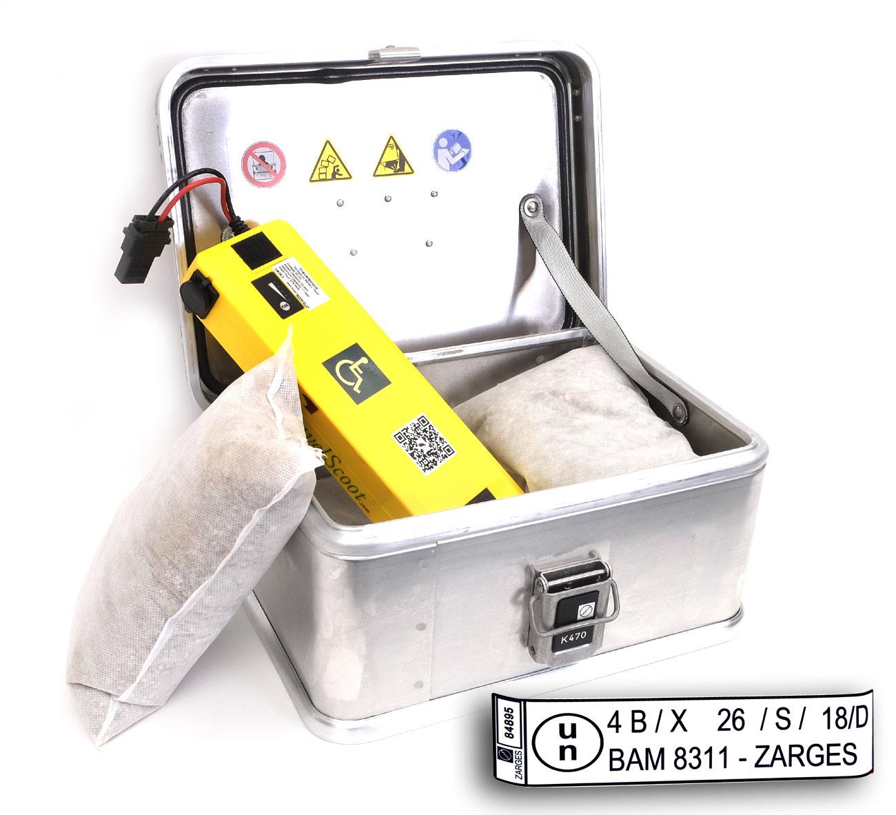 ZARGES Akkubox UN Zertifiziert bis 2 Akkus